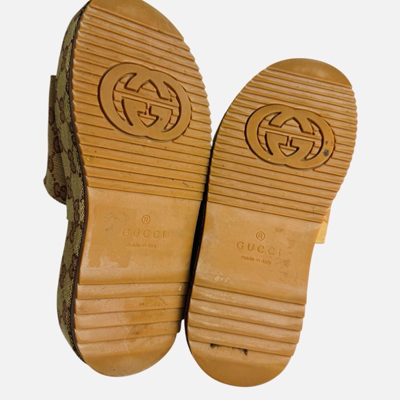 Gucci Angelina Platform Slide Sandals Original GG Canvas Red monogram size 7 - Picture 5 of 13